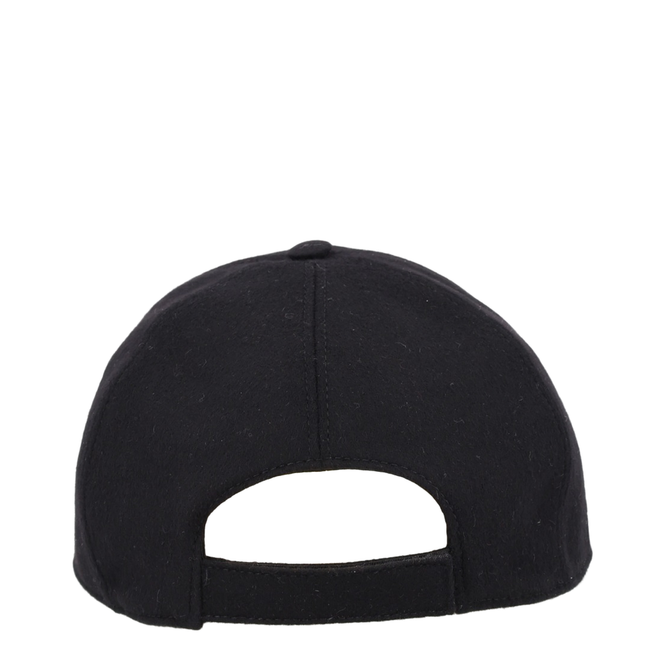 Black Wool and Cashmere Baseball Cap - Image 2