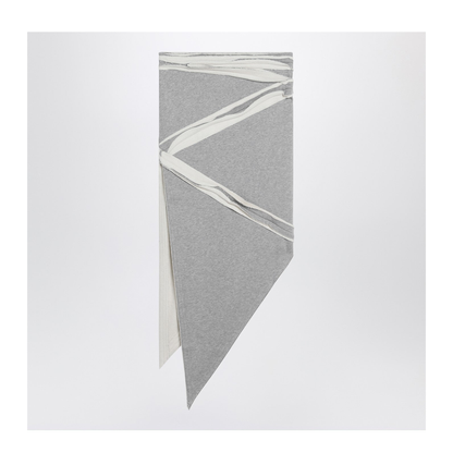 Asymmetric Grey Mélange Cotton Skirt - Image 2