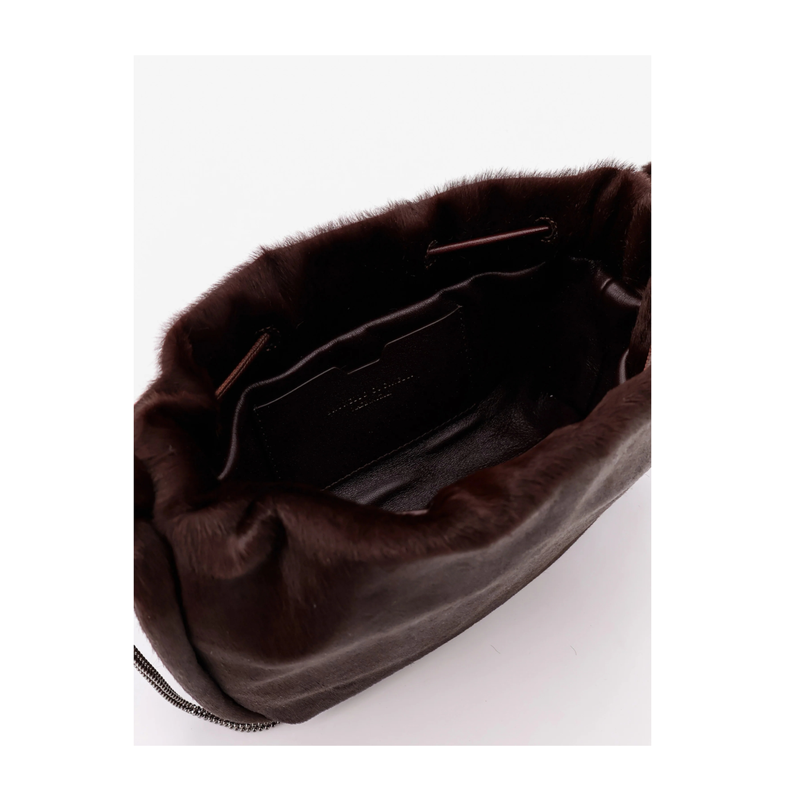 Chain Shoulder Bag with Drawstring Closure and Internal Pocket - Image 5