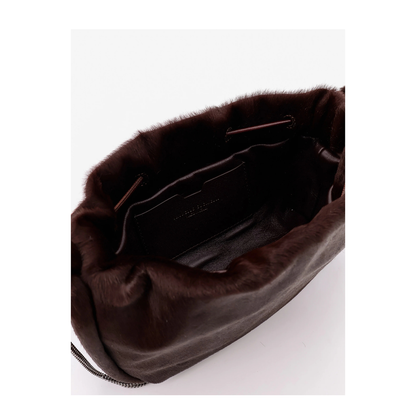 Chain Shoulder Bag with Drawstring Closure and Internal Pocket - Image 5