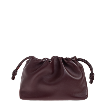 Flamenco Medium Leather Clutch Bag - Burgundy - Image 3