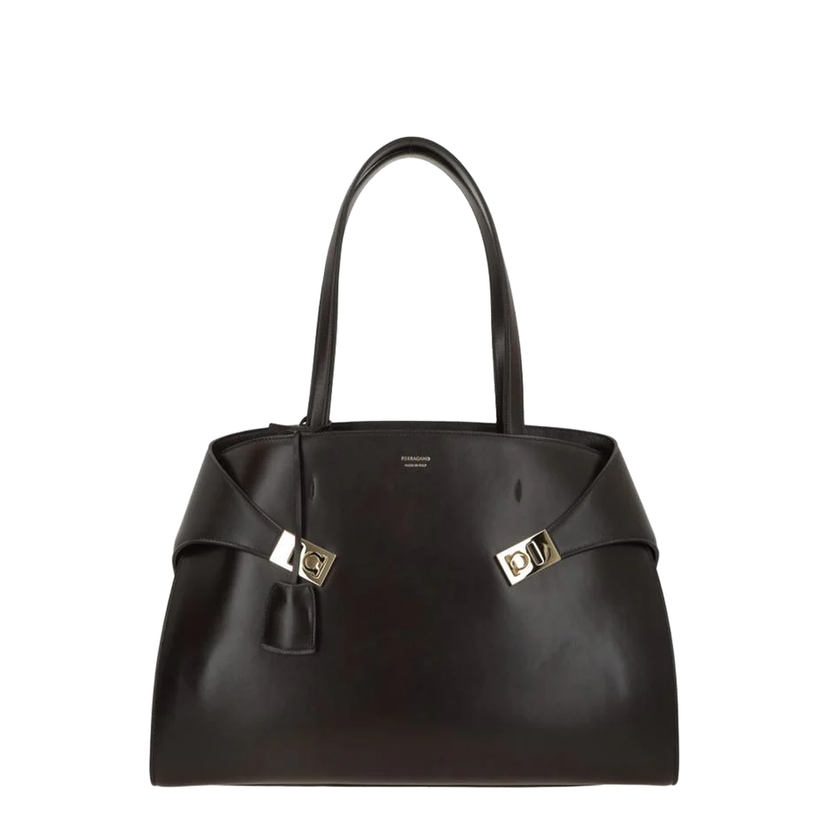 Hug Tote Bags Leather Dark Brown - Image 1