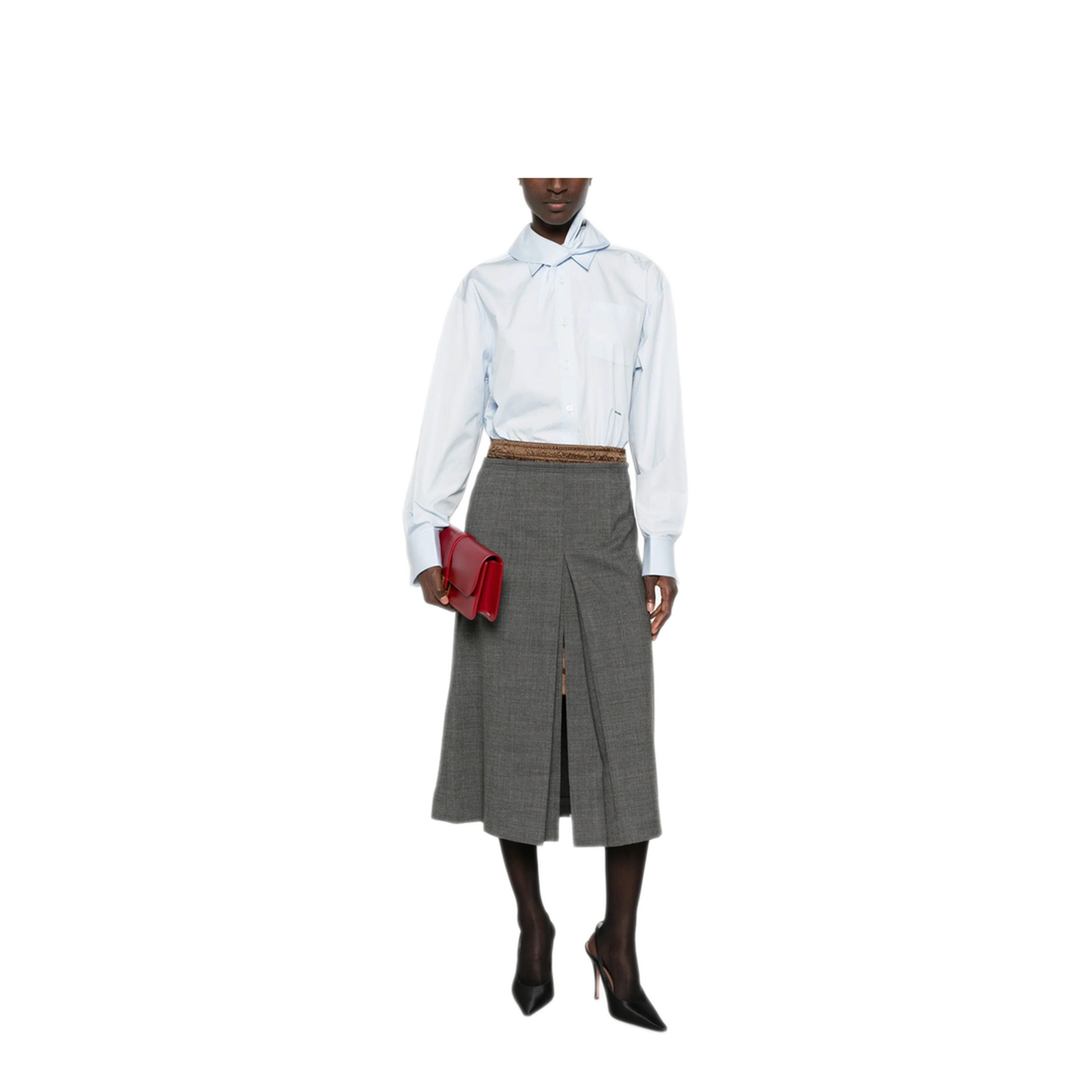 Poplin Shirt with Knot Detail - Image 2