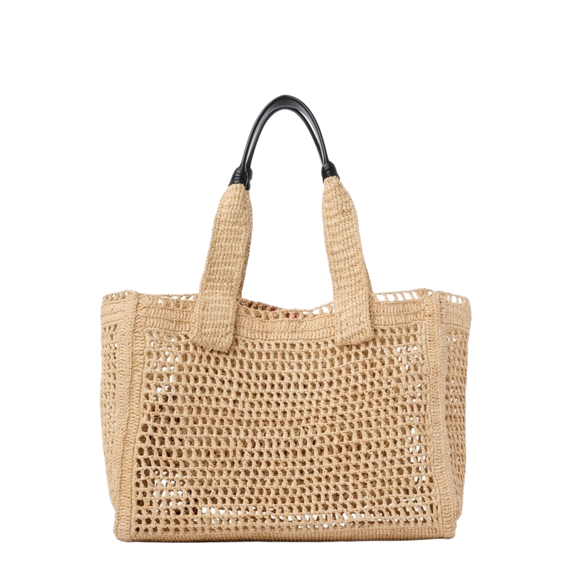 Summer Banana East-West Raffia Tote Bag - Beige - Image 4