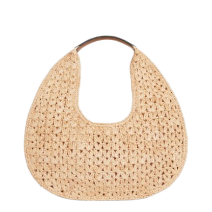 Classic Panier Hobo Bag in Raffia and Calfskin - Image 2