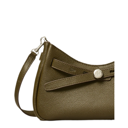 Romy Pebbled Leather Crossbody - Dark Kale - Image 3