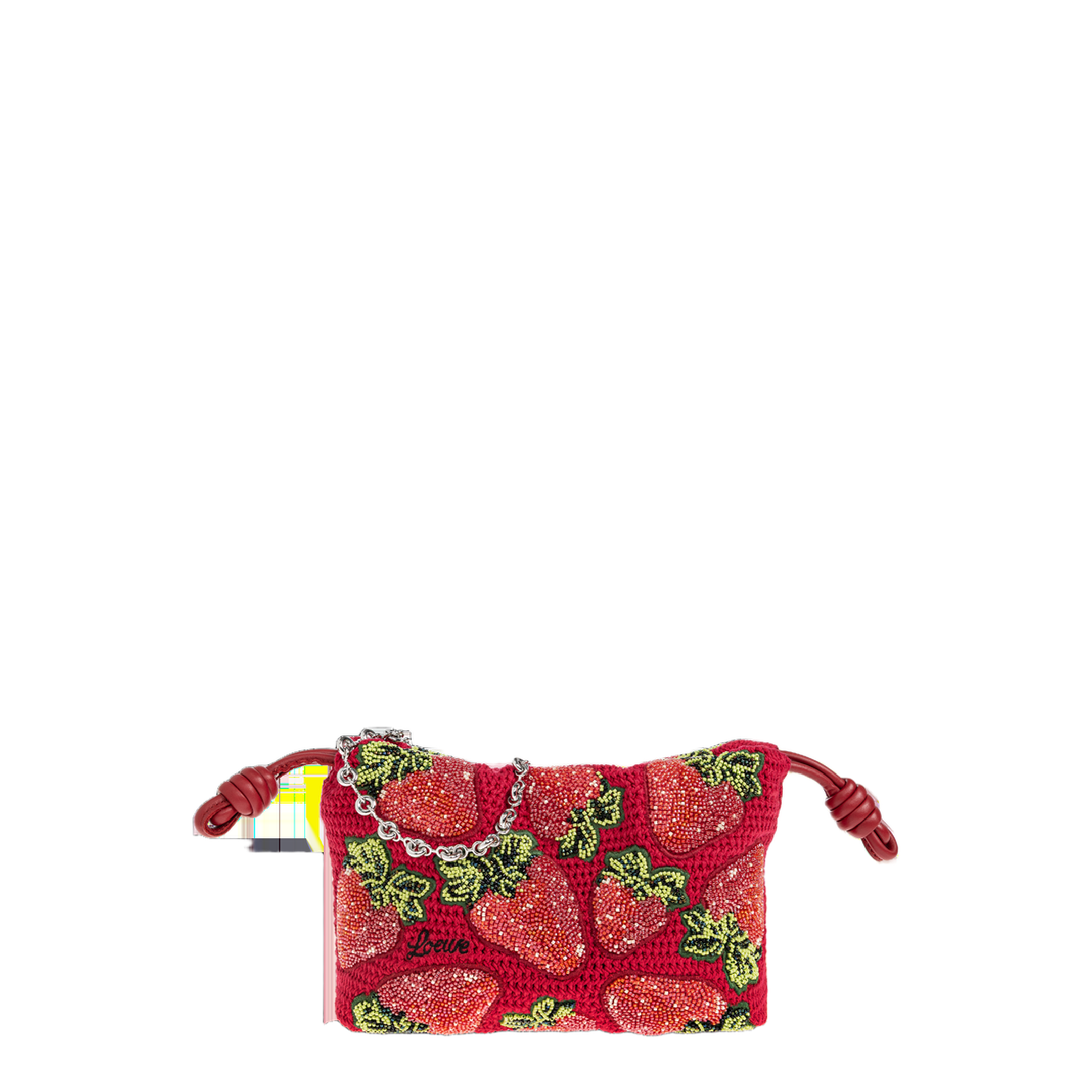 Flamenco Mini Beaded Crochet Clutch - Red - Image 1