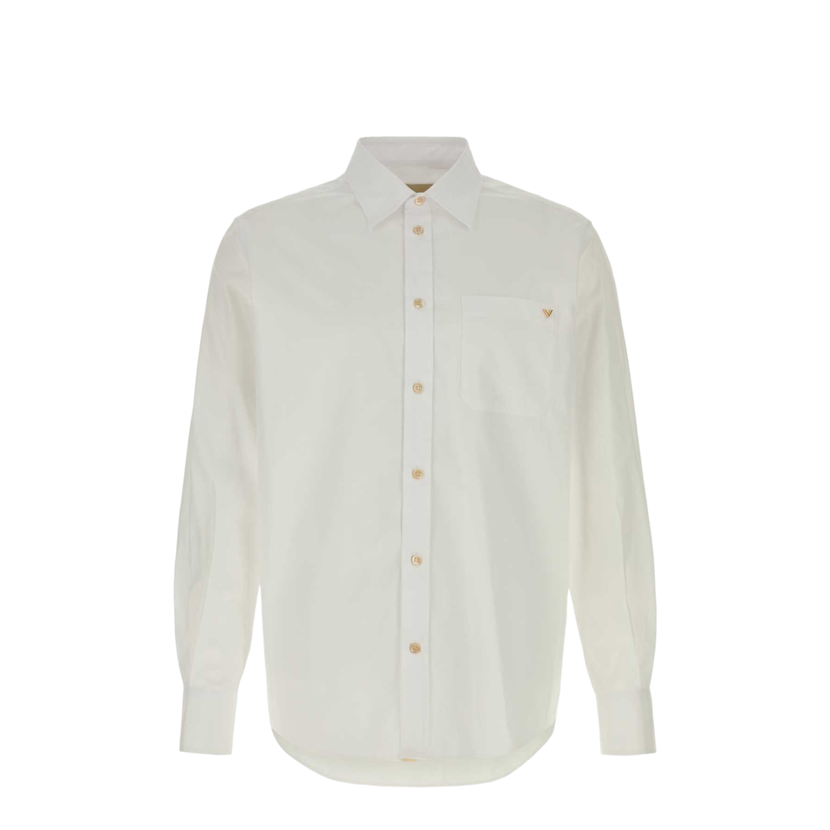 Oxford Cotton Shirt With Vgold In White - Image 1