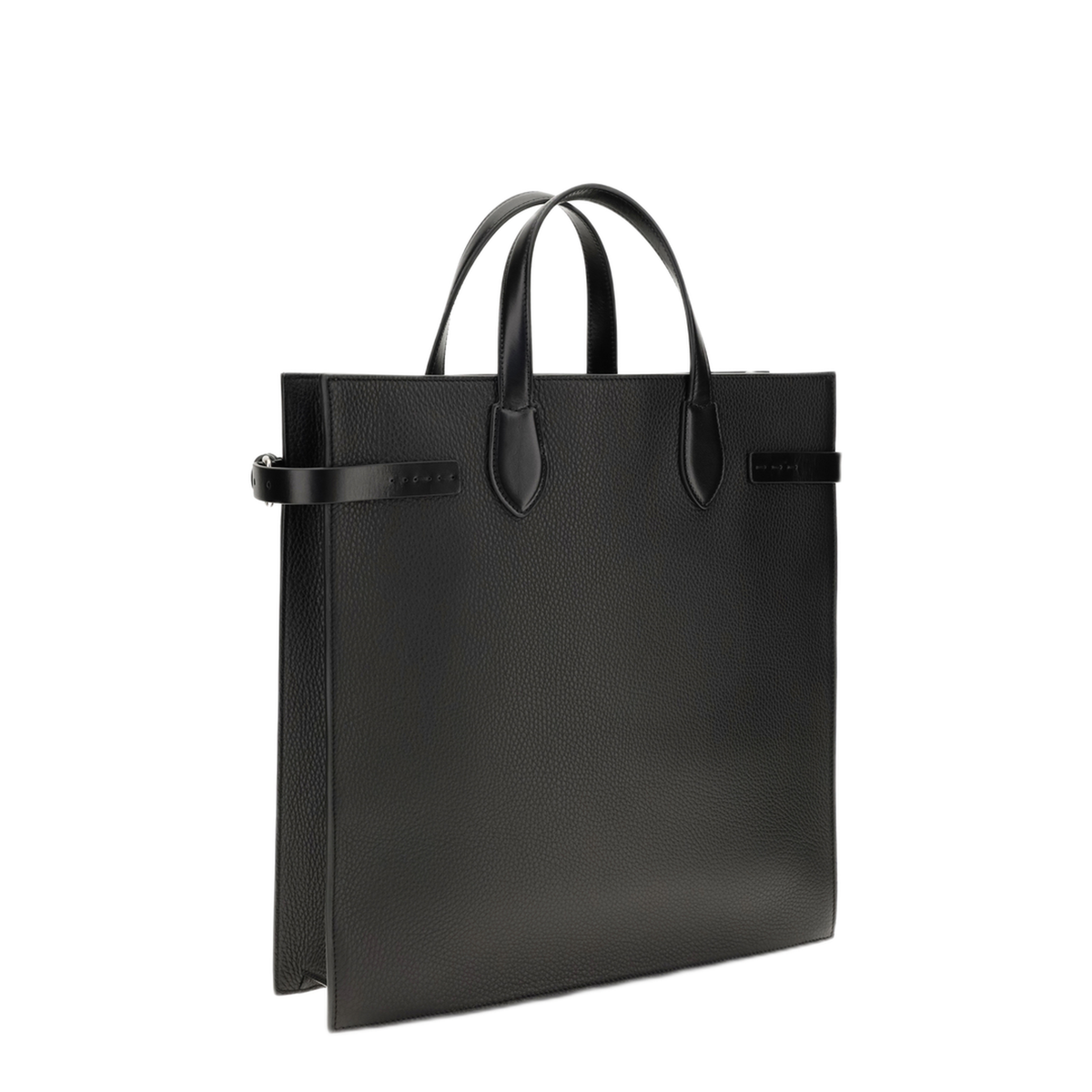 Antibes Medium Grained Leather Shopping Bag - Black - Image 3