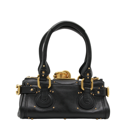 Paddington Small Buffalo Leather Shoulder Bag - Black - Image 7