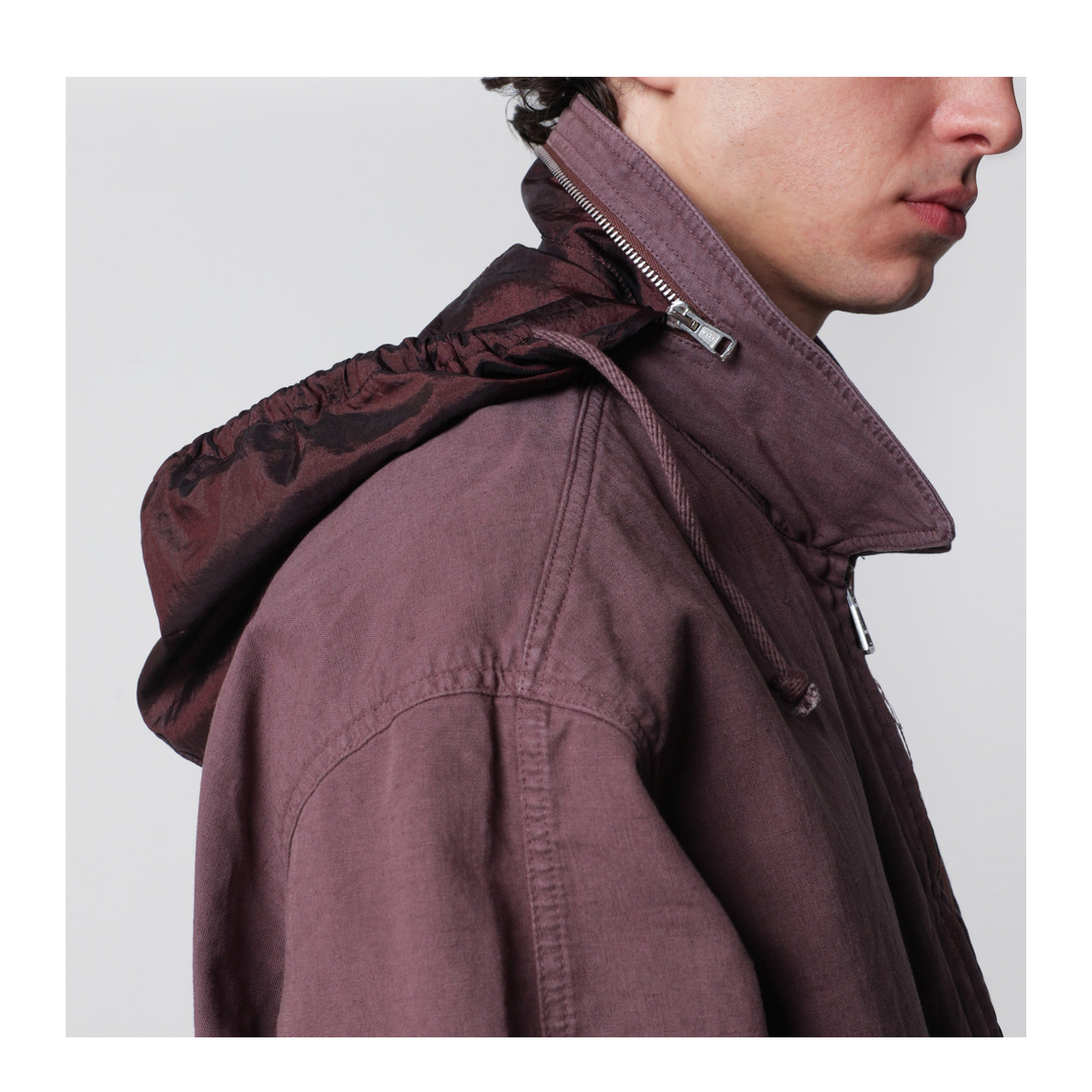 Command Jacket in Pink Cotton and Linen Blend - Image 2