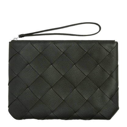 Diago Large Leather Pouch - Dark green - Image 1