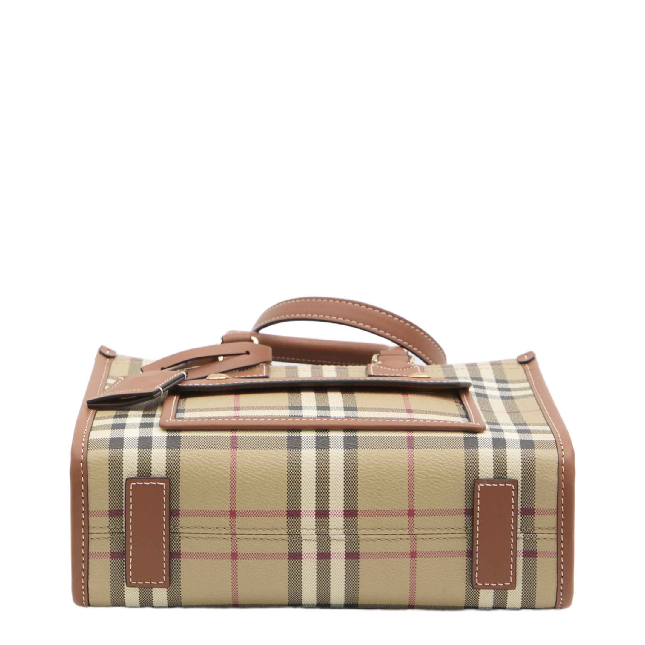 Mini Freya Tote Bag Check Coated Cotton Blend - Image 3