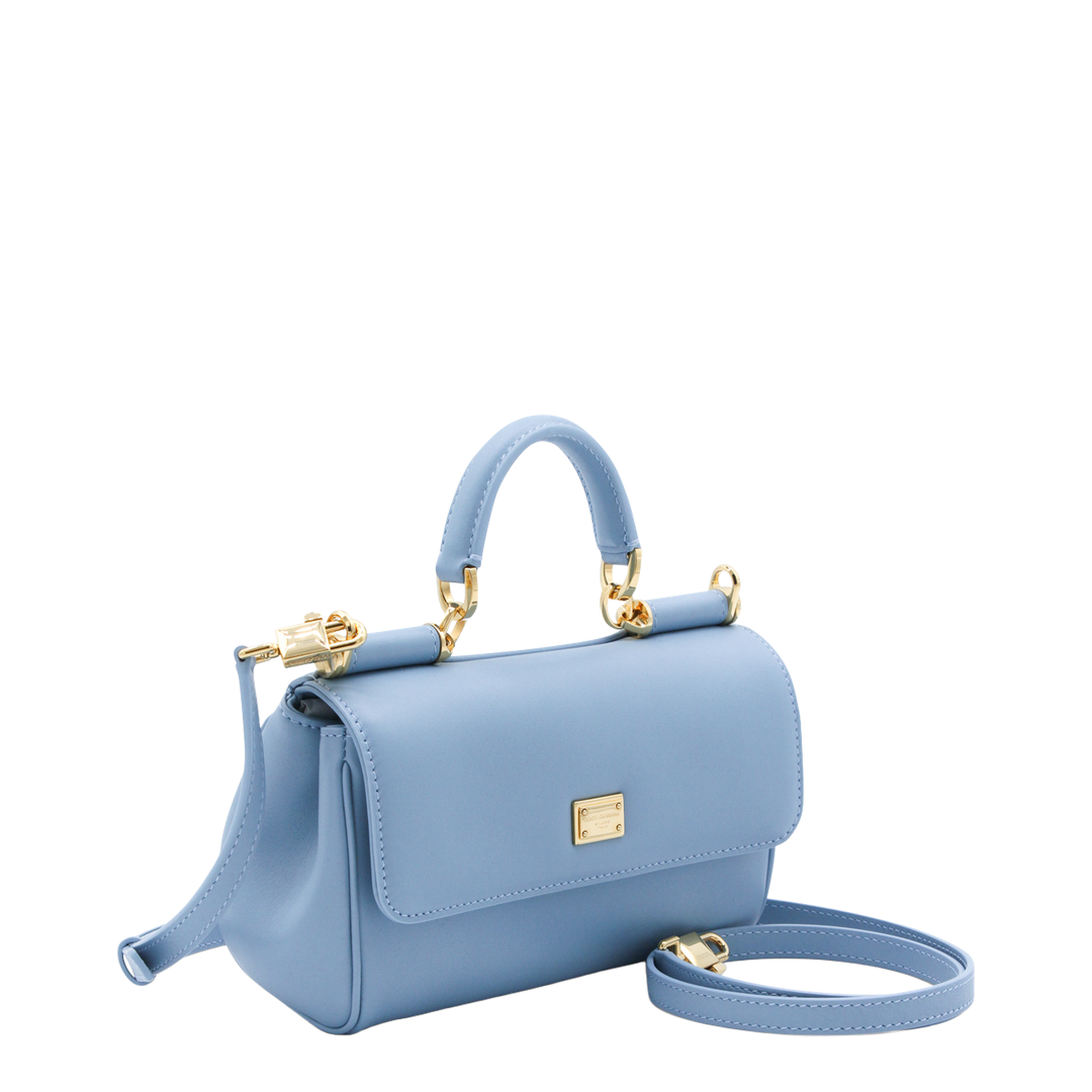 My Sicily Medium Calfskin Top-Handle Bag - Azure - Image 4