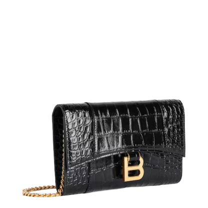 Hourglass Wallet On Chain in Black - Image 2