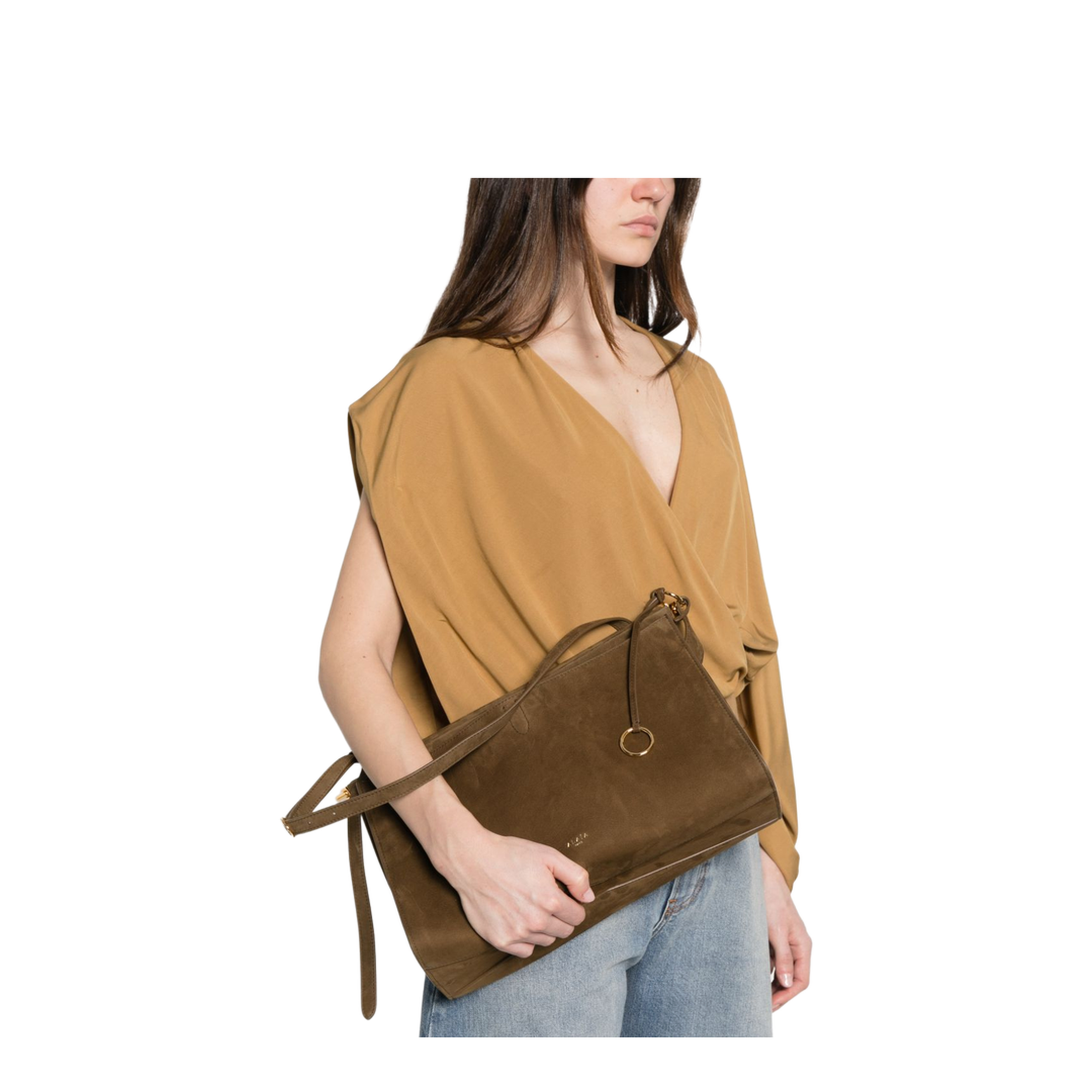 Le Click Pocket 35 Nubuck Calfskin Crossbody - Noir - Image 4