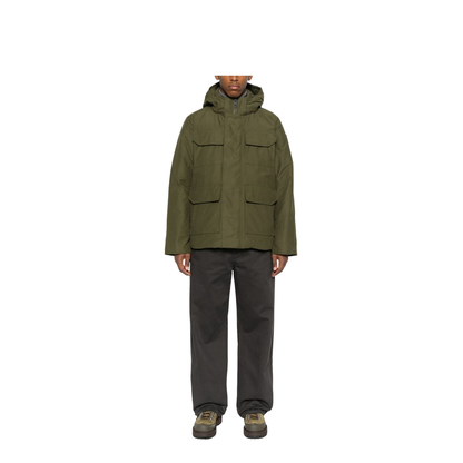Army Green Cotton Blend Maitland Down Jacket - Image 5