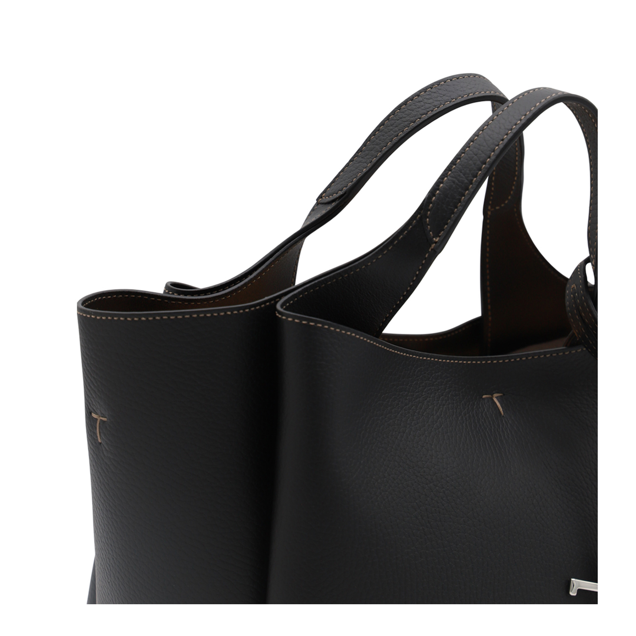 T Timeless Mini Calf Leather Tote - Black - Image 7