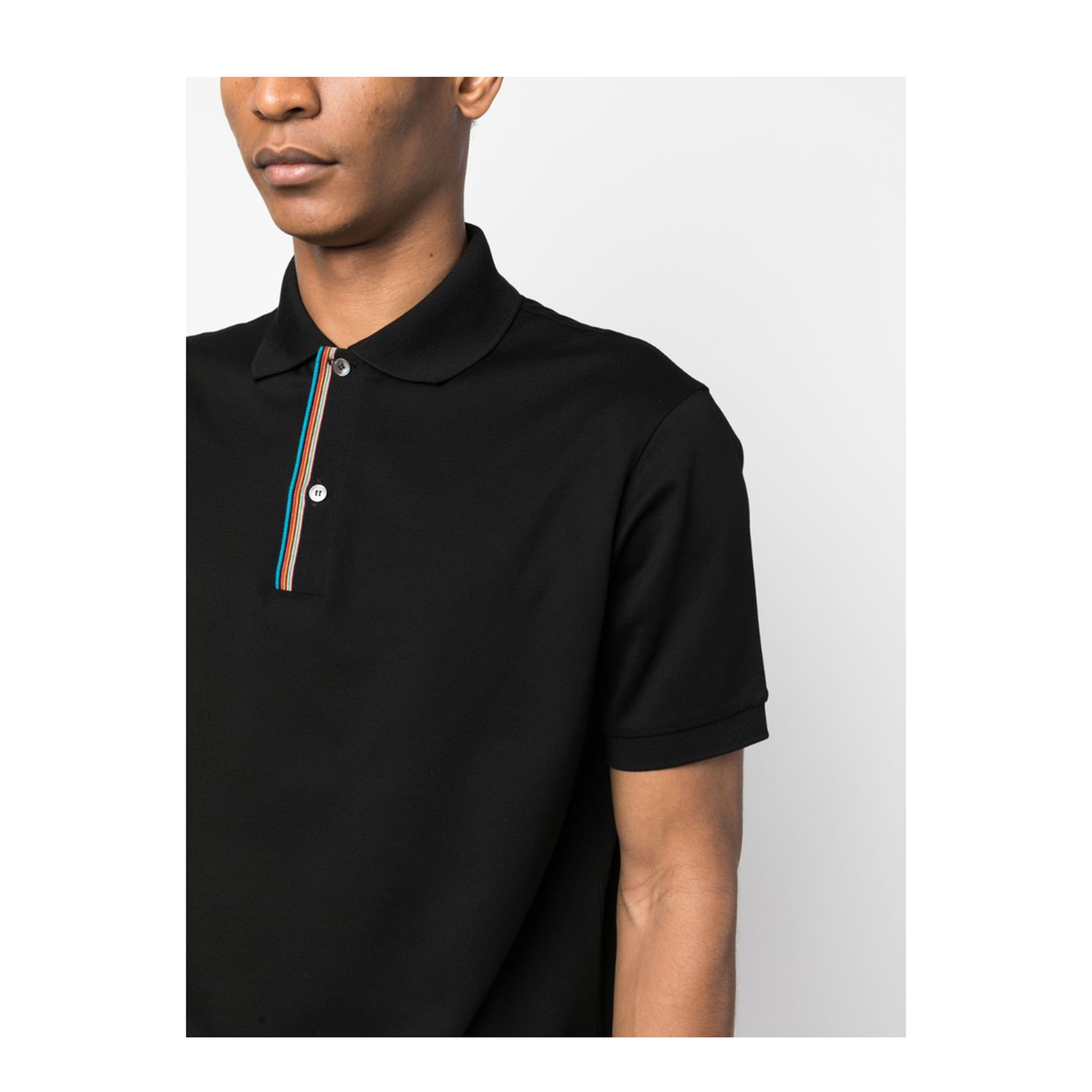 Black Cotton Polo Shirt - Image 4