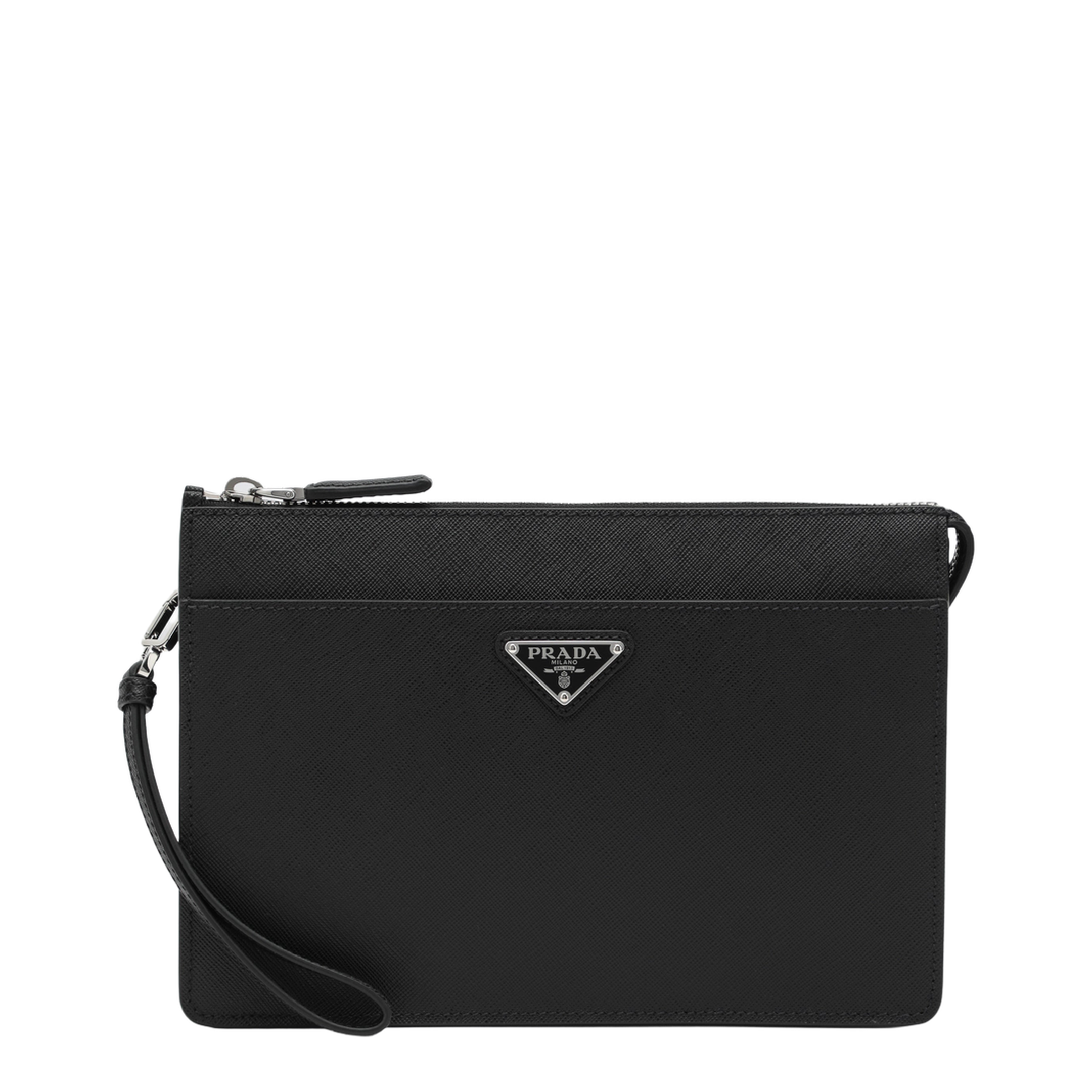 Saffiano Leather Pouch - Black - Image 1