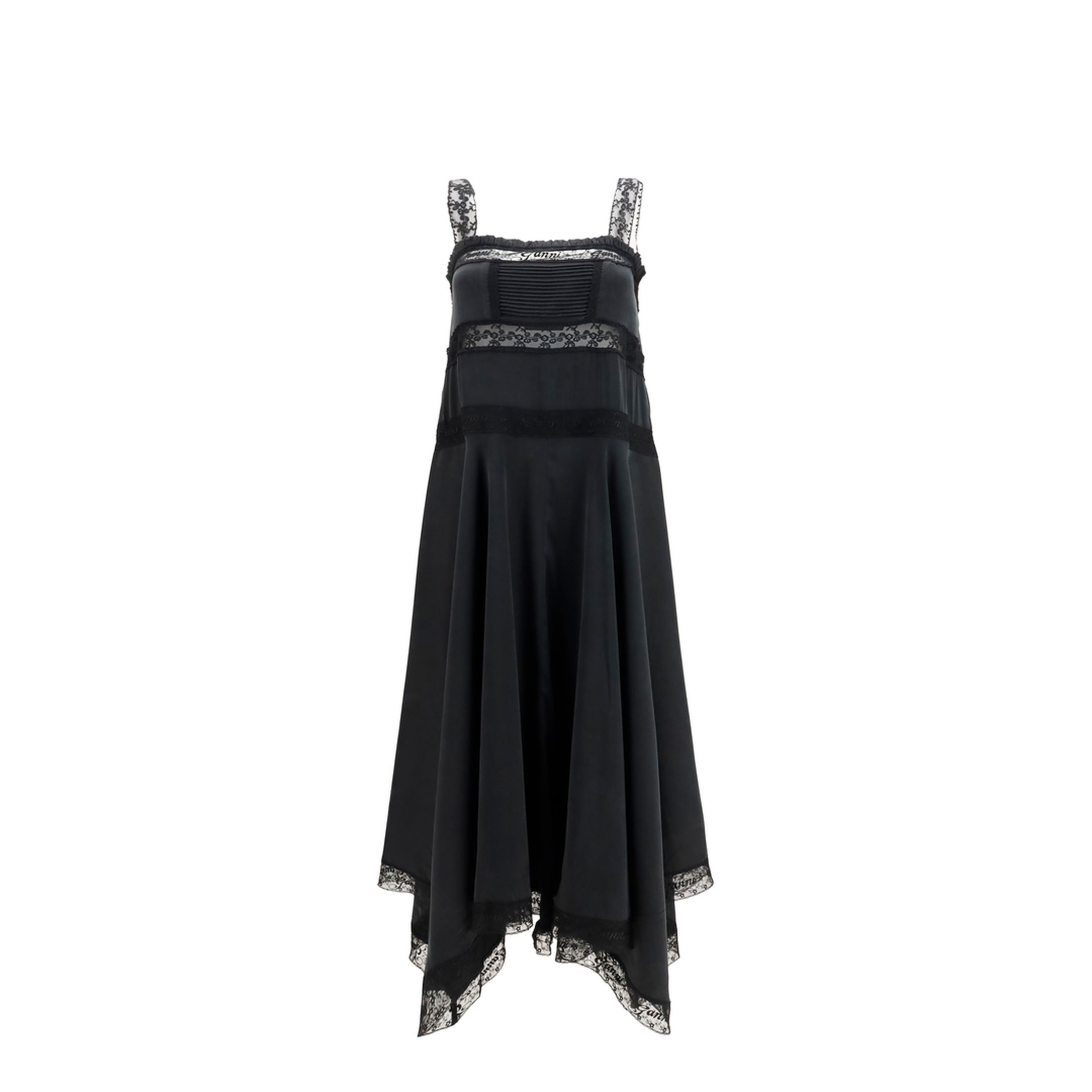 Silk Maxi Dress with Lace Details - Image 1