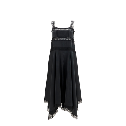 Silk Maxi Dress with Lace Details - Image 1