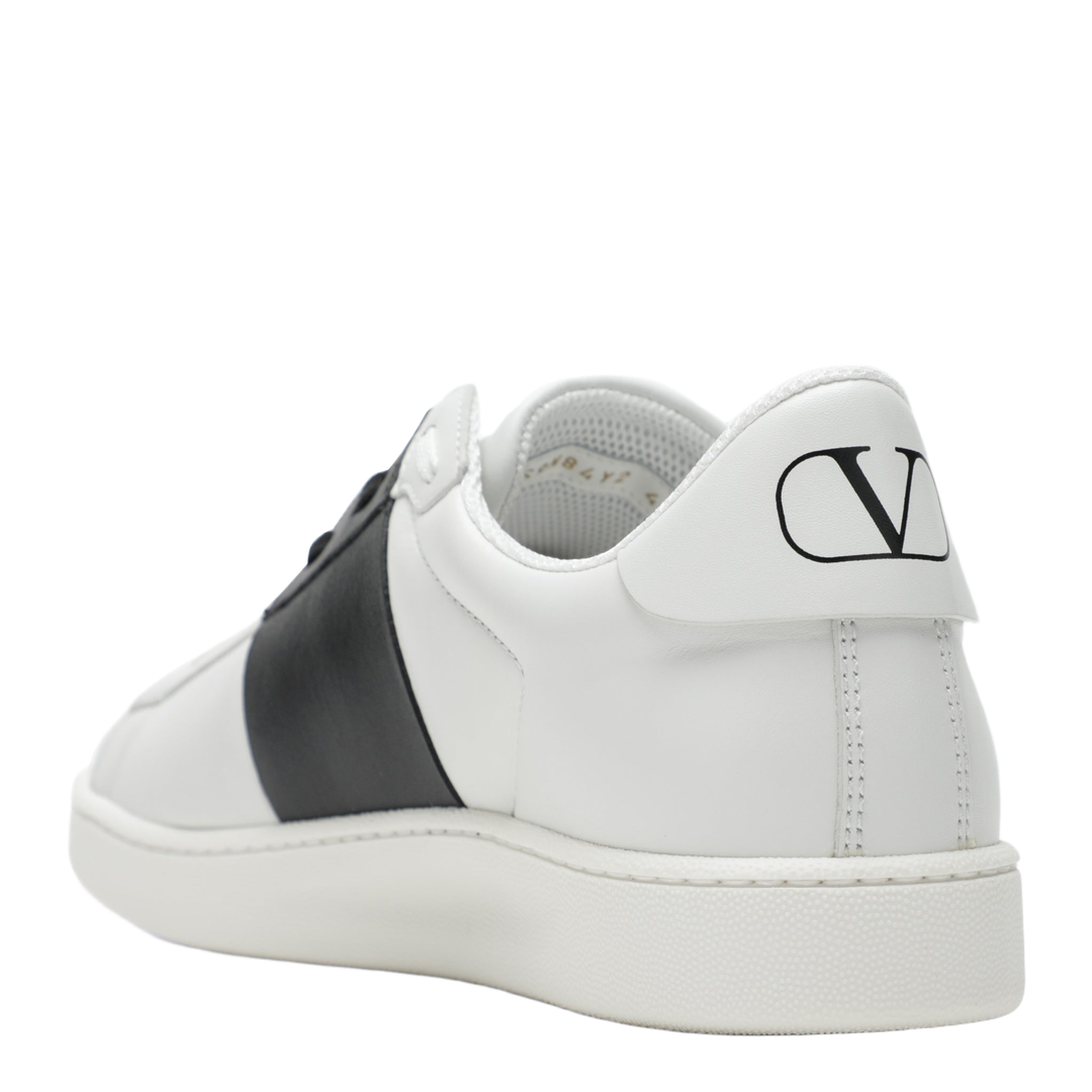 Open Royco Nappa Calfskin Sneakers in White/Black - Image 2