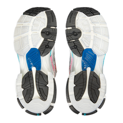 Mesh and Nylon Multicolor Worn-Out Effect Runner Sneakers - Image 6