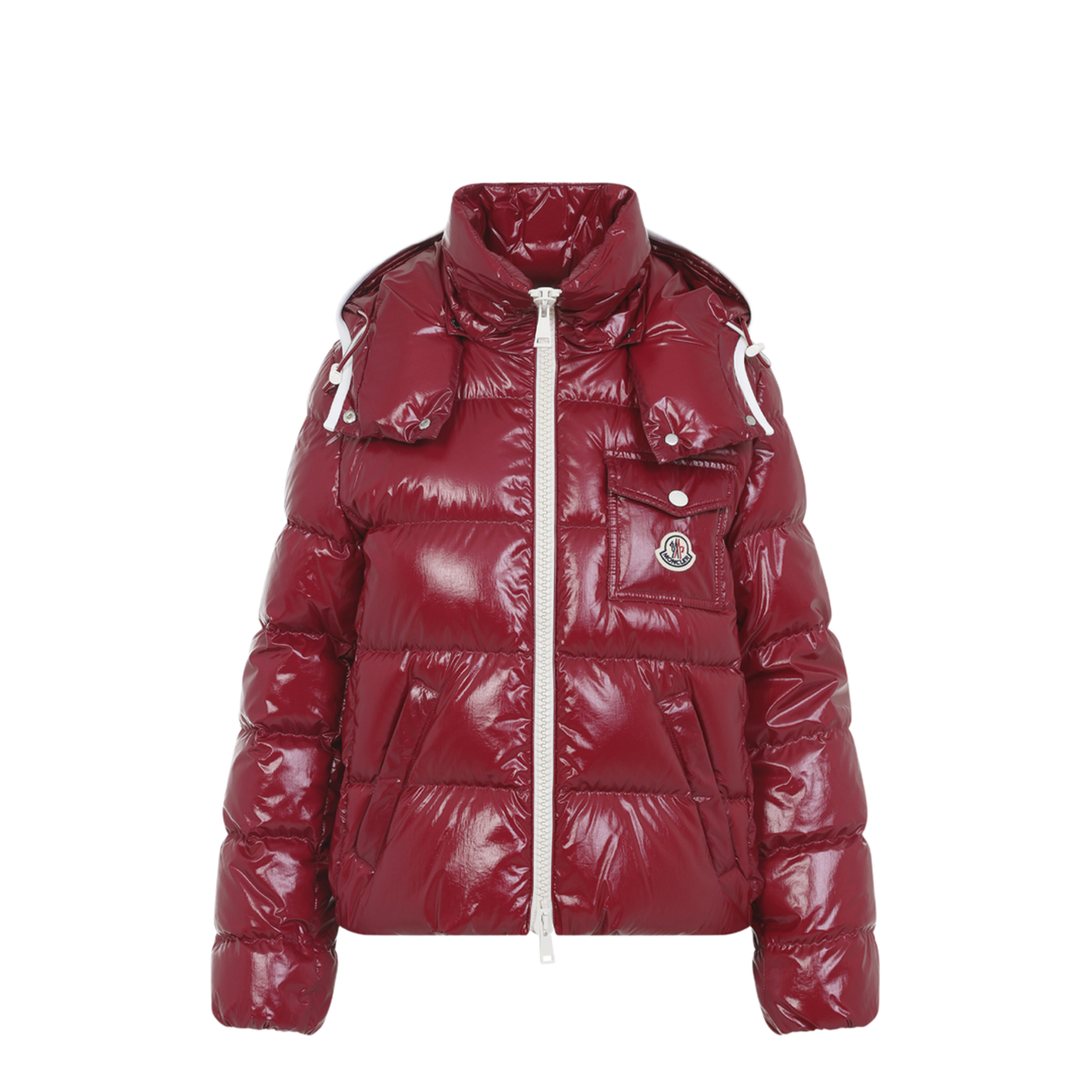 Cherry Pink Andro Hooded Short Down Jacket - Image 2