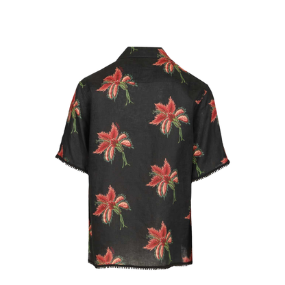 Black Papier Floral Linen Shirt - Image 2