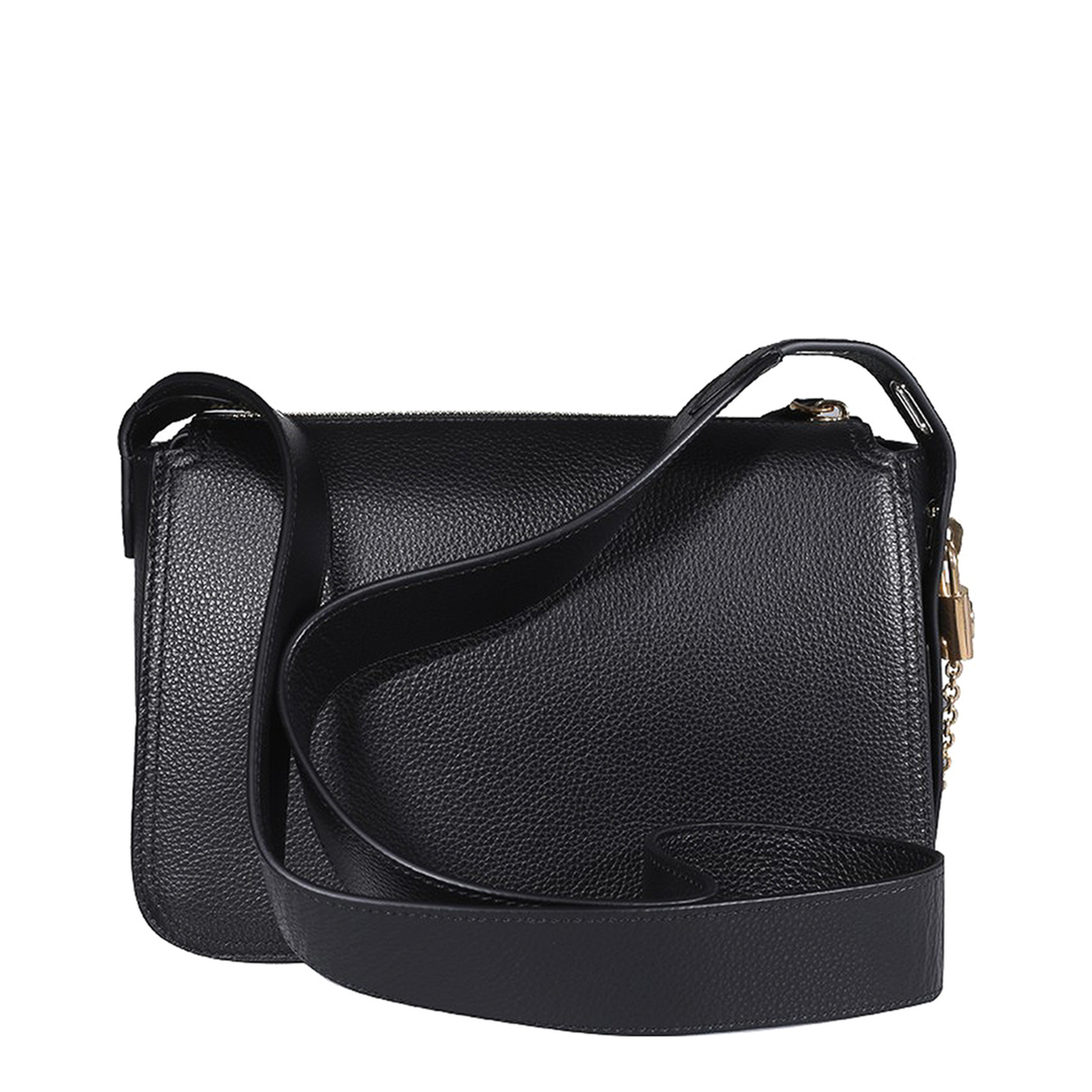 Billie Small Leather Crossbody Bag - Black - Image 3