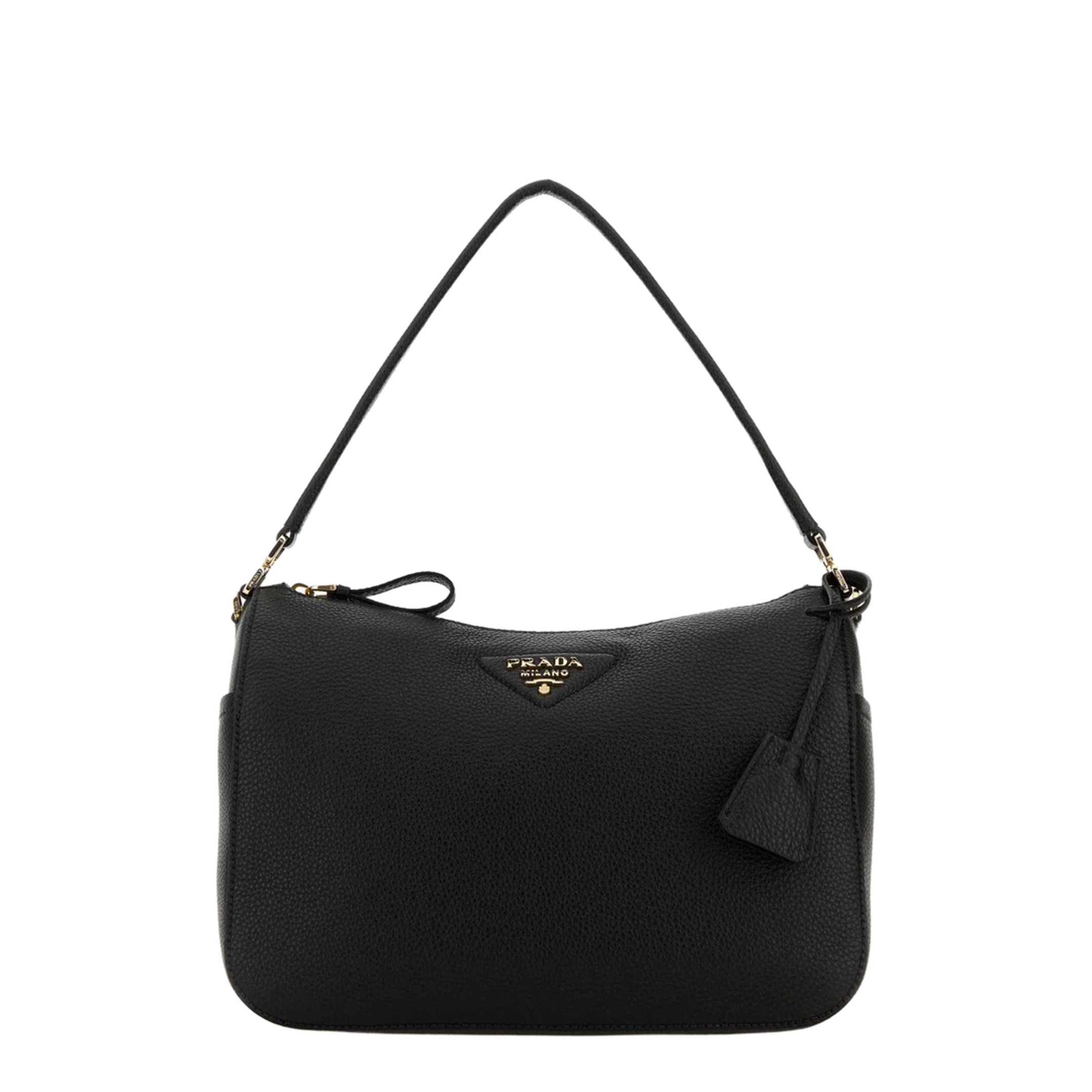 Medium Calf Leather Shoulder Bag - Black - Image 1