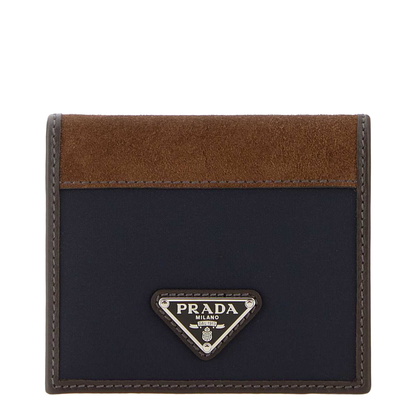 Two-tone Fabric and Suede Wallet - Image 1