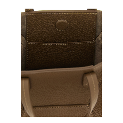 Duo Mini Leather Handbag Brown - Image 4