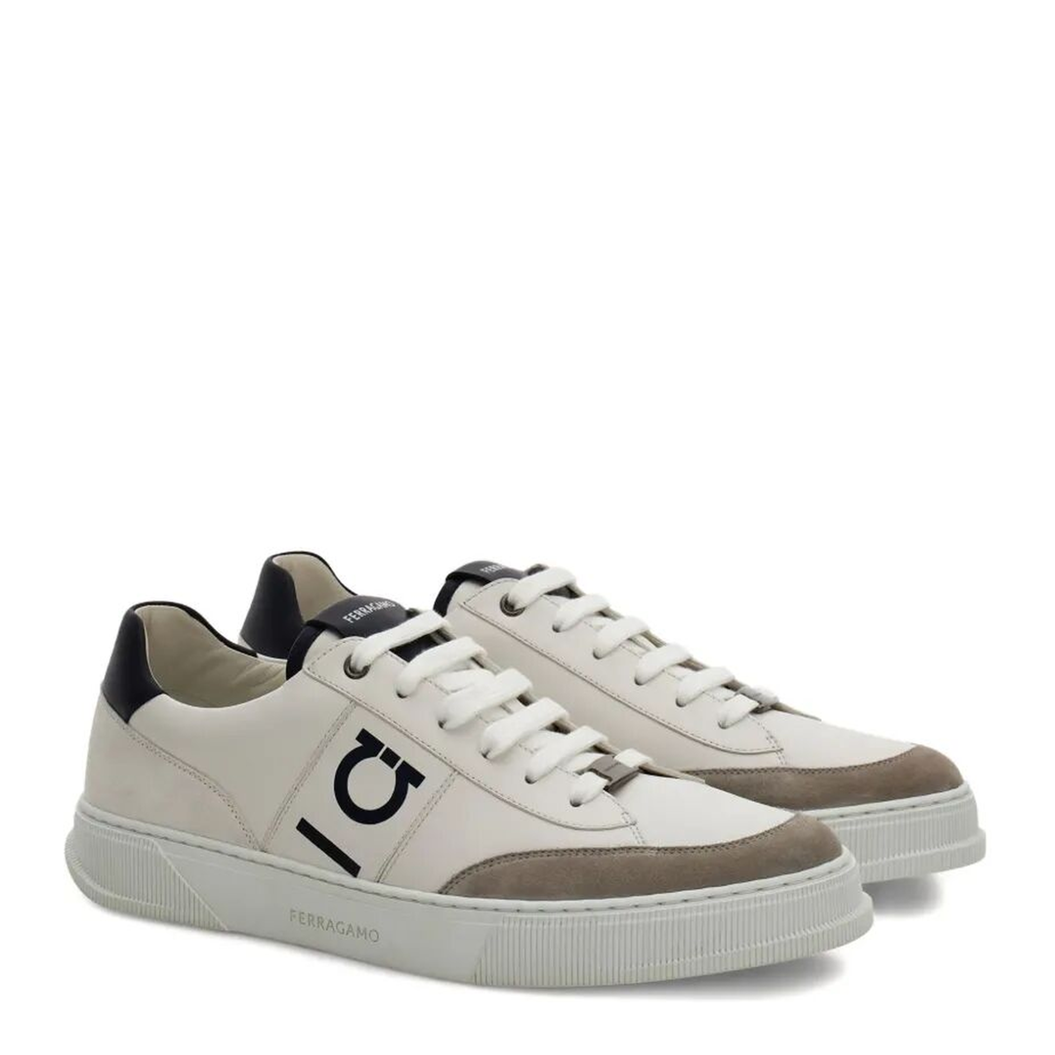 Alaska Leather and Suede Sneaker with Gancini Detail - Image 2