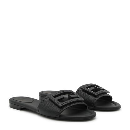 Black Leather Baguette Slides - Image 3