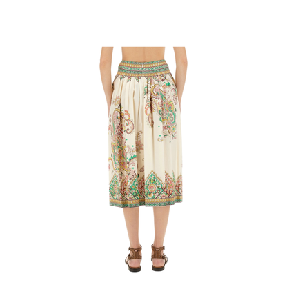Paisley Floral Print Midi Skirts - Image 3