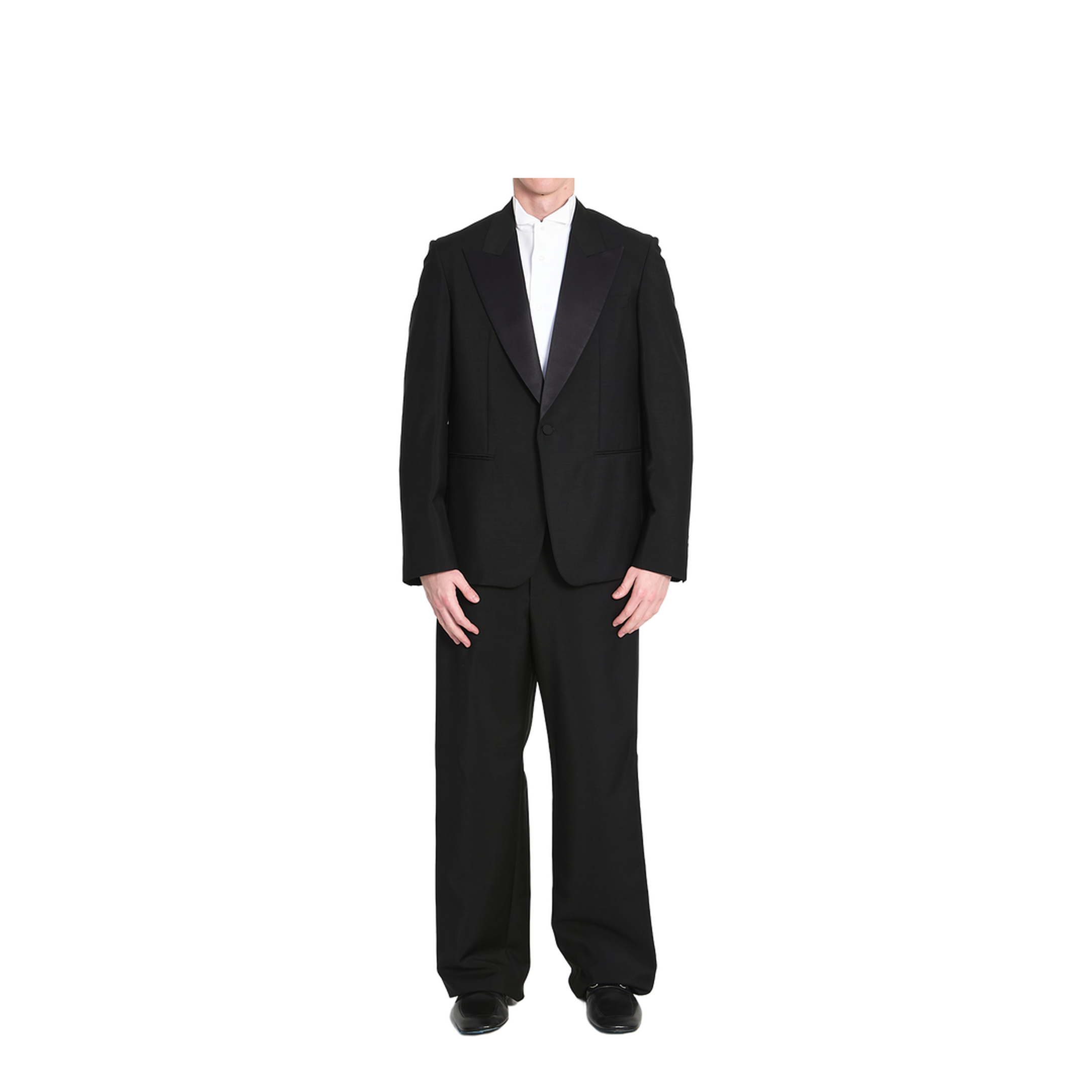 Light Wool Mohair Canvas Suit in Black - Image 1