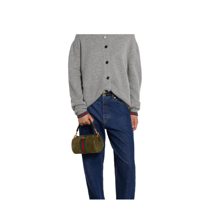 Ophidia Mini Shoulder Bag Suede Dark Green - Image 5