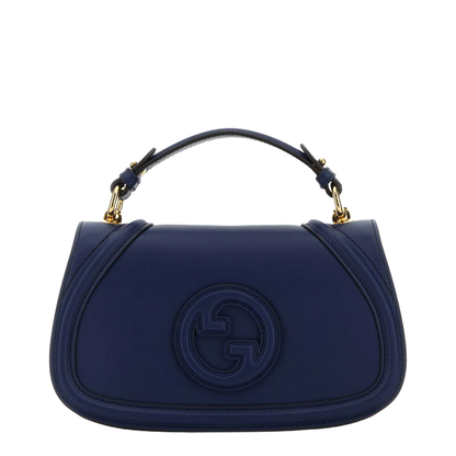 Blondie Medium Top Handle Bag in Blue Leather - Image 3