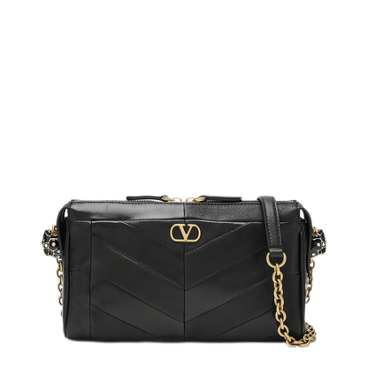 Panthea Small Nappa Leather Shoulder Bag - Black - Image 1