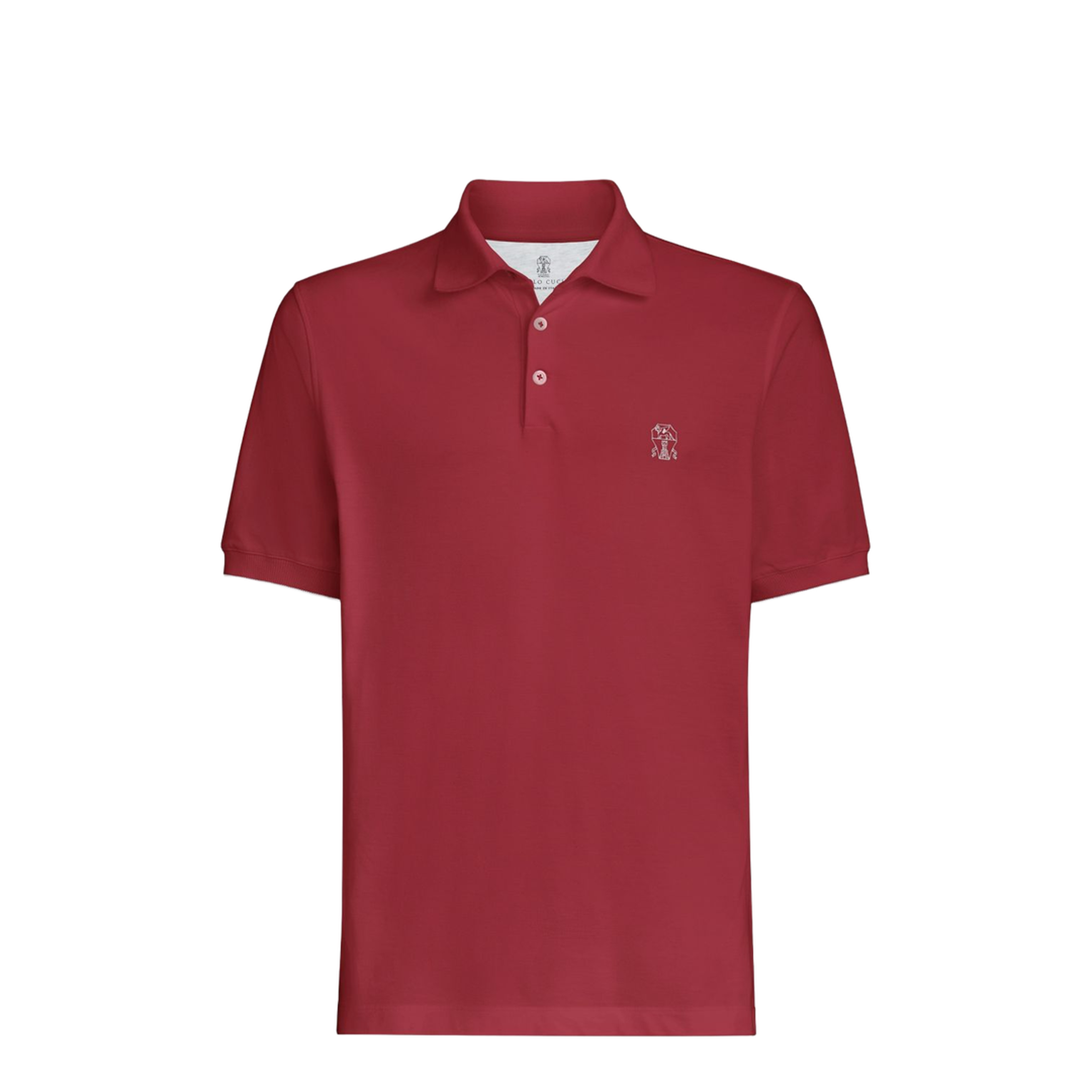 Logo Cotton Polo Shirt Burgundy - Image 1