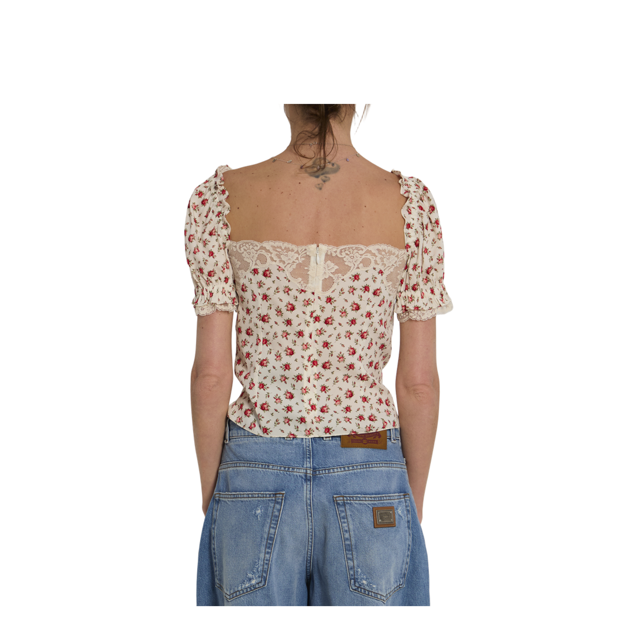 Charmeuse Top with Rose Print - Image 4