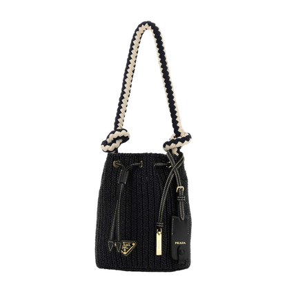 Black Crochet Mini Bucket Bag - Image 2
