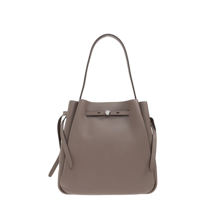 Romy Large Pebbled Leather Bucket Bag - Wild Mushroom - Image 1