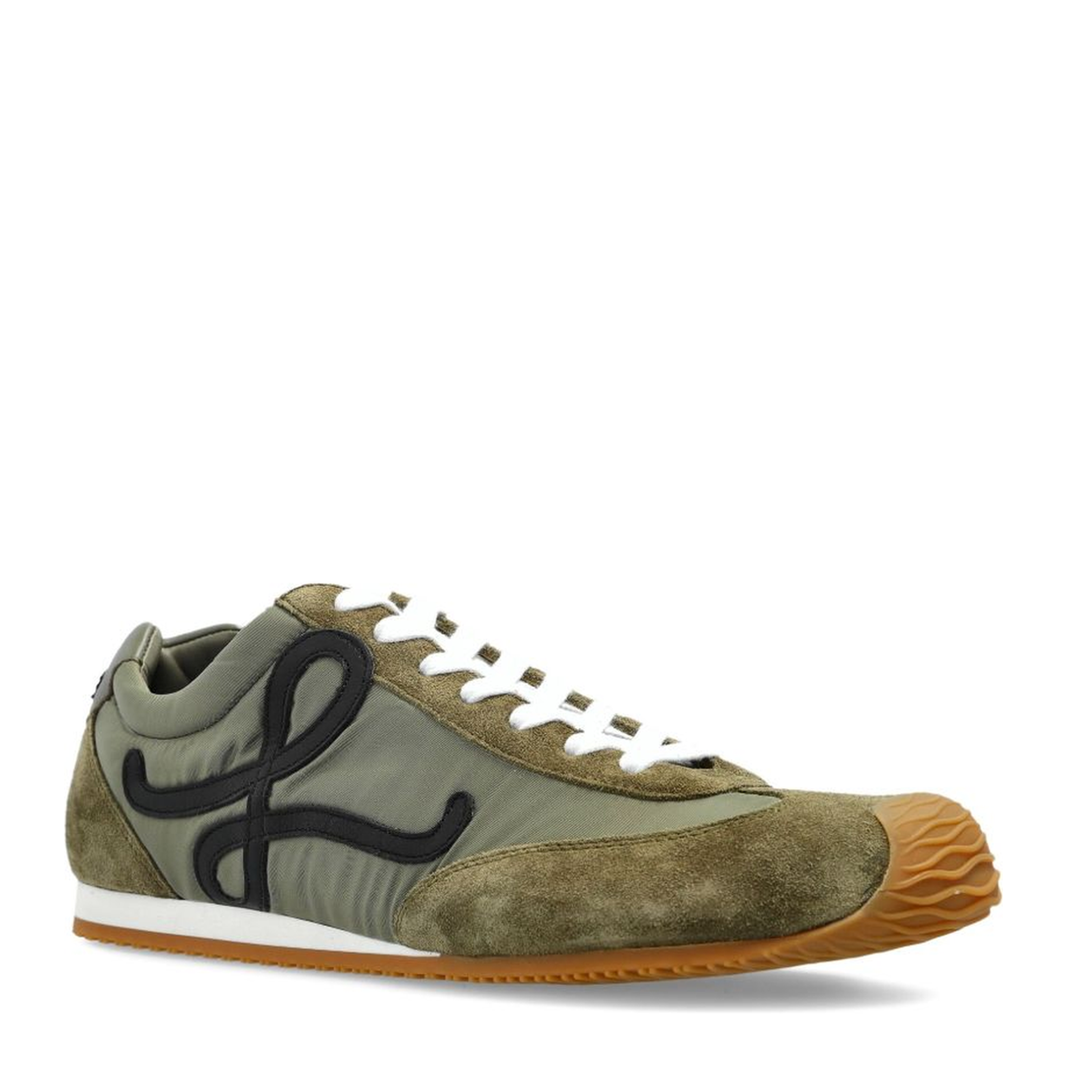 Ballet Runner 2.0 in Nylon and Calfskin Green - Image 2