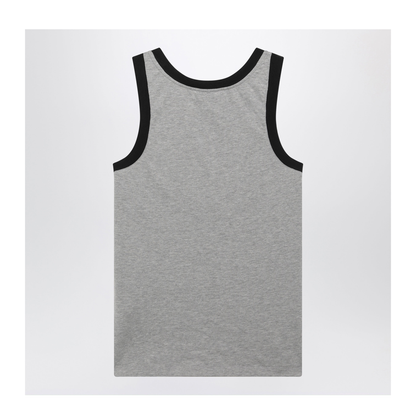 Light Grey Cotton Jersey T-Shirt with Logo Print - Image 2