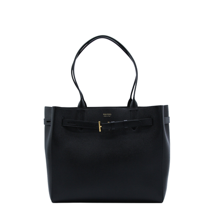 Audrey Medium Calf Leather Tote - Black - Image 1