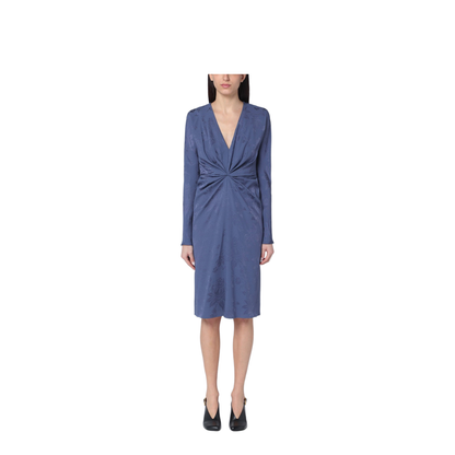 Jacquard-Effect Dress In Cornflower Blue - Image 1