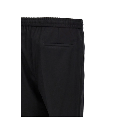 Leisure fit trousers in virgin wool flannel with drawstring and double darts - Image 2